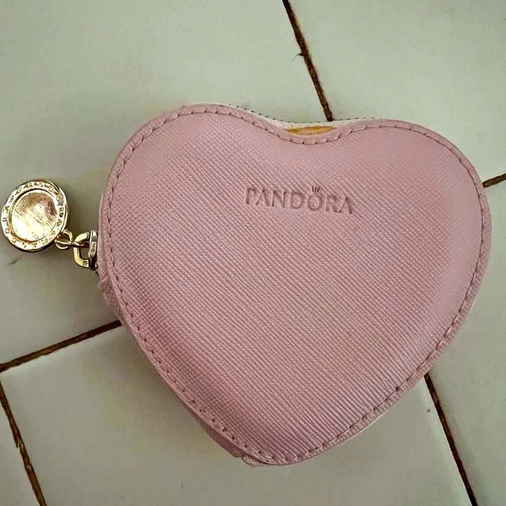 Pink Pandora Heart Shaped Change Purse